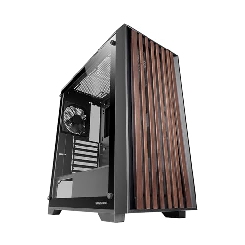 mars-gaming Mars Gaming MC-WOOD ATX Boîtier PC Panneau Avant en Bois Verre Trempé Ventilateur FDB 12 cm Black
