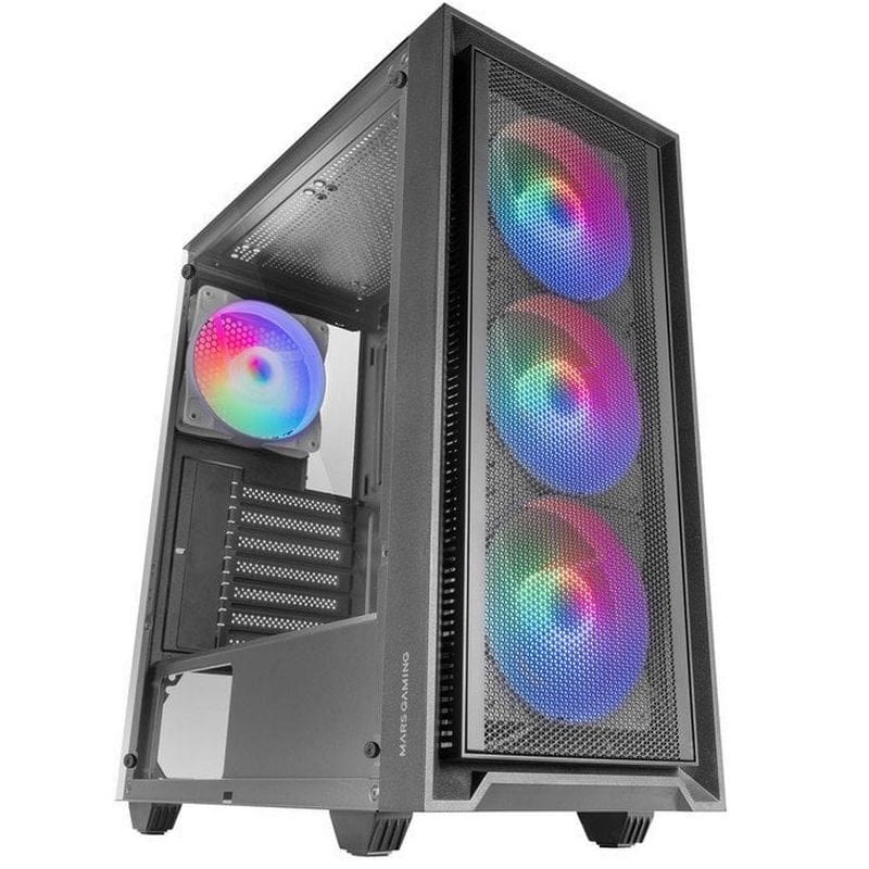 mars-gaming Mars Gaming MC-AIR ATX Boitier Gaming 4x Ventilateurs FRGB 12cm Avant Mesh Verre Trempé Black
