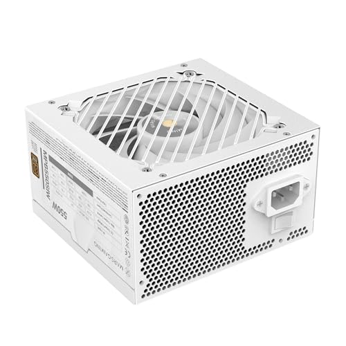 Mars Gaming MPB550SI, Alimentation ATX 550 W, Garantie 7 Ans, 80Plus Bronze 230 V, 90 d’efficacité, Ventilateur SI Extreme Silence, Technologies AI2-RPM, condensateurs Japonais, Blanc