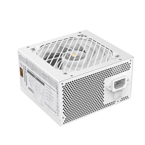 Mars Gaming MPB750SI, Alimentation PC ATX 750W, Garantie 7 Ans, 80Plus Bronze 230V, 90 d'Efficacité, Ventilateur SI Extreme Silence avec Noyau en Cuivre, Technologies AI2-RPM, DC-DC et SMD, Blanc