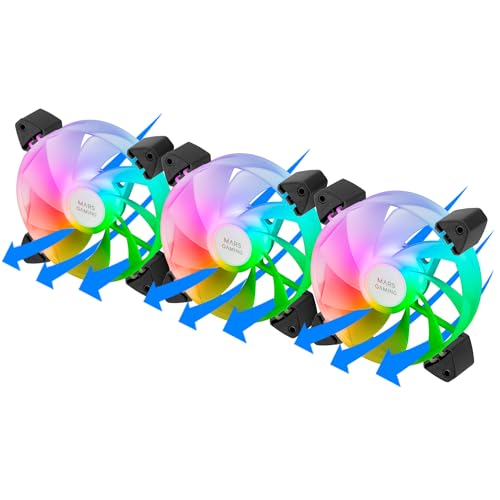 mars-gaming Mars Gaming MF-3AR Reverse ARGB Pack 3x Ventilateurs supplémentaires 120 mm Double Connecteur Black
