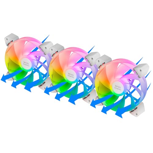mars-gaming Mars Gaming MF-3AR Reverse ARGB Pack 3x Ventilateurs supplémentaires 120 mm Double Connecteur White