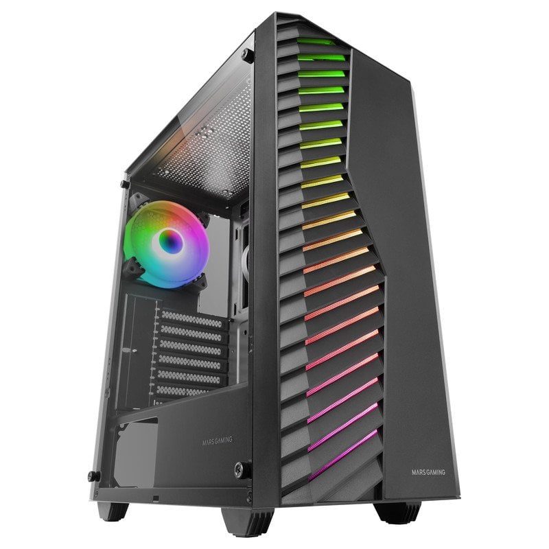 mars-gaming Mars Gaming MC-VOLT ATX Boîtier Ventilateur ARGB Grille avant ARGB 120 mm Verre trempé Black