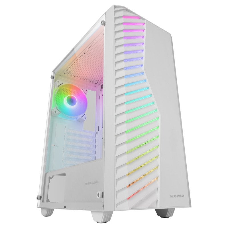 mars-gaming Mars Gaming MC-VOLT ATX Boîtier Ventilateur ARGB Grille avant ARGB 120 mm Verre trempé White