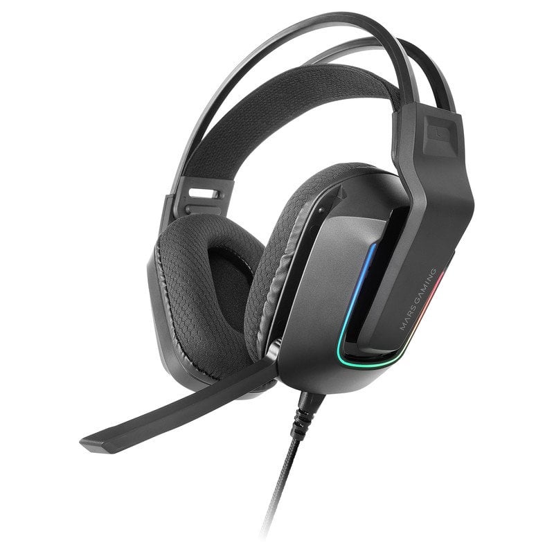 mars-gaming Casque ergonomique FRGB Mars Gaming MH-STRIKE Pilotes Rainbow Microphone Néodyme 50 mm Black