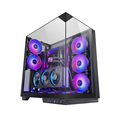 mars-gaming Boîtier tour ATX Mars Gaming Mc-3gf triple en verre trempé, 2 ventilateurs Argb 120 mm, USB-C, Black