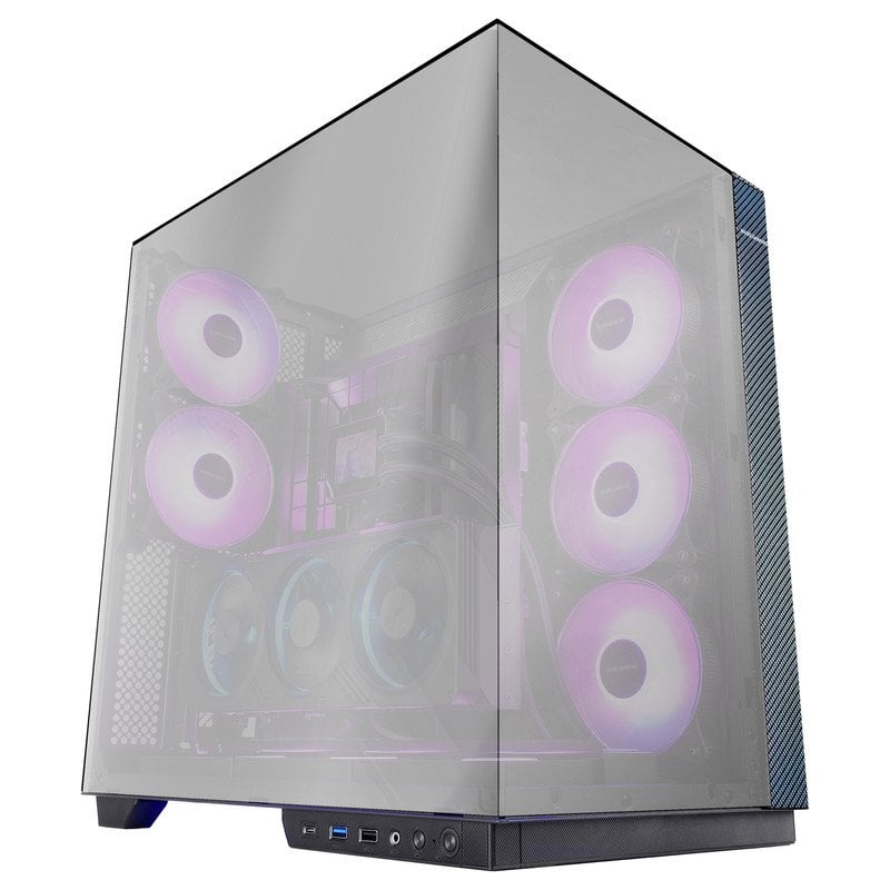 mars-gaming Boîtier tour ATX Mars Gaming Mc-3gf triple, verre chromé, 2 ventilateurs Argb 120 mm, USB-C, Black