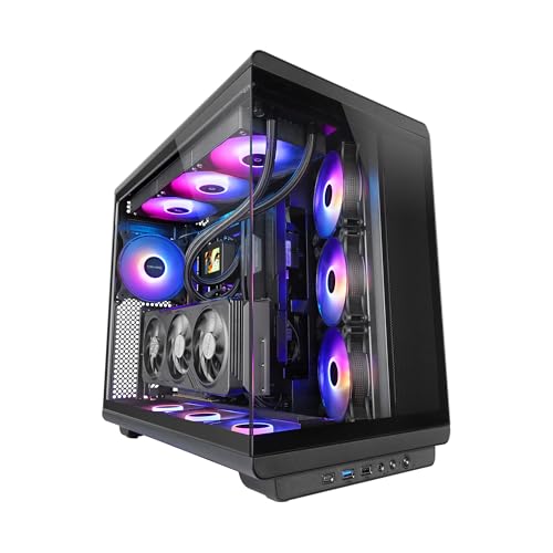 mars-gaming Boîtier PC Mars Gaming Mc-rev ATX avec double verre trempé et 3 ventilateurs ARGB inversés, 12 cm, Black