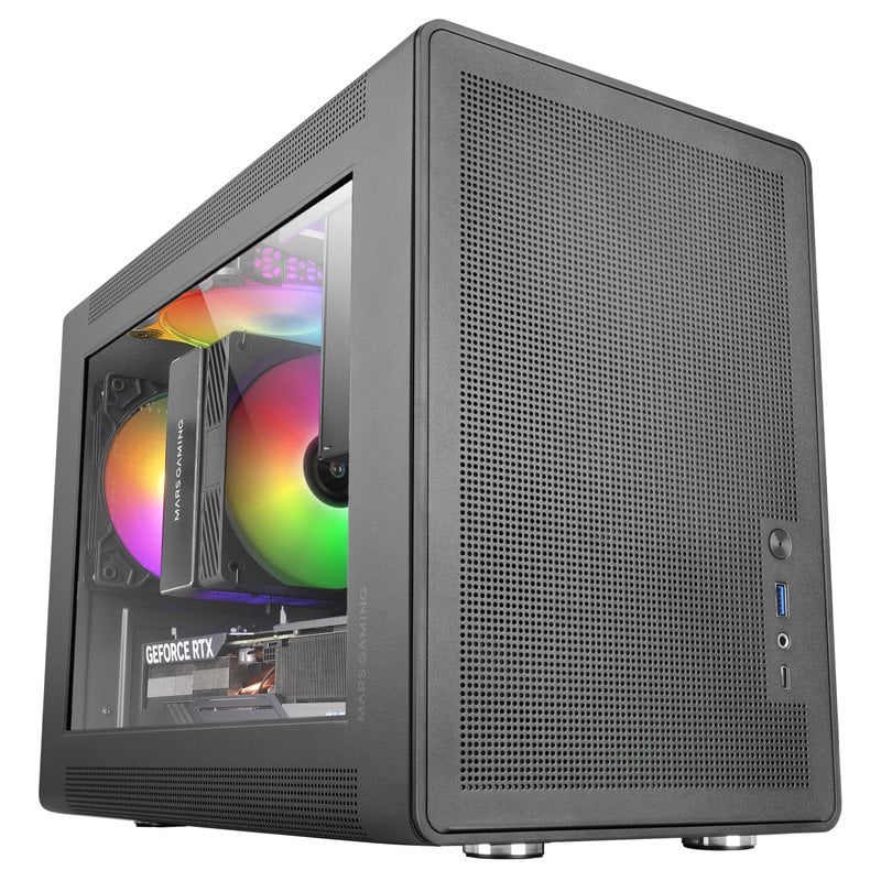 mars-gaming Mars Gaming Mc-xps Mini Tour Micro ATX Verre Trempé Arrière Frgb Ventilateur 120 mm USB-C Black