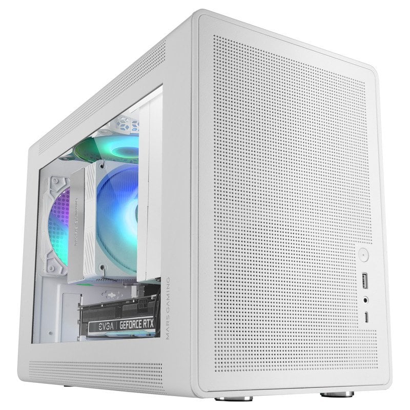 mars-gaming Mini-tour Mars Gaming Mc-xps, micro ATX, verre trempé, ventilateur arrière, 120 mm, USB-C, White