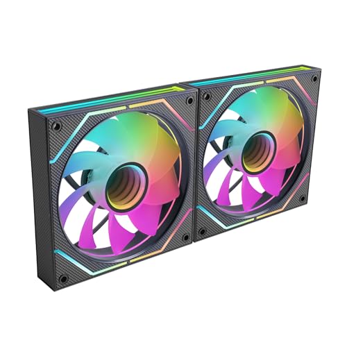 mars-gaming Kit Mars Gaming MF-3DPROX2R 2 ventilateurs Argb 120 mm à pales inversées, PWM, FDB, Black