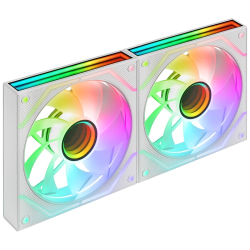 mars-gaming Kit Mars Gaming MF-3DPROX2R 2 ventilateurs Argb 120 mm à pales inversées, PWM, FDB, White