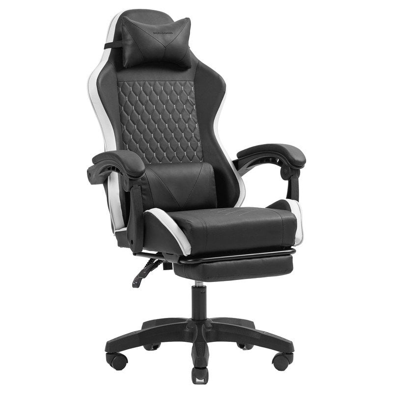 mars-gaming Chaise de jeu Mars Gaming MGC-X Racing en similicuir avec repose-pieds et support lombaire, 120 kg
