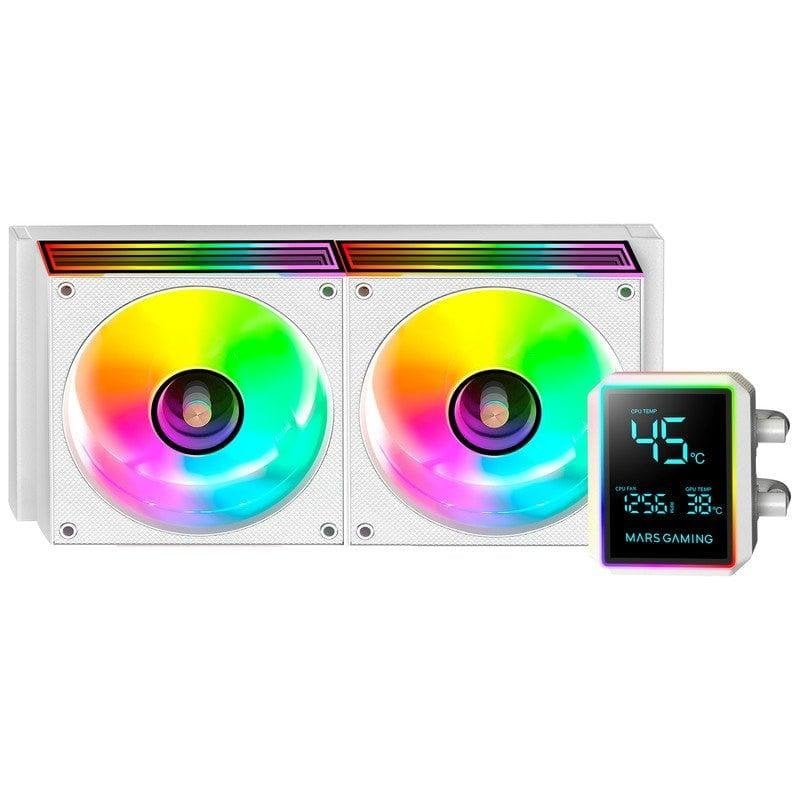 mars-gaming Refrigeration Liquide Mars Gaming ML-LCDPRO240 240mm 2 Ventilateurs ARGB White