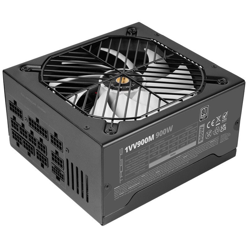 tacens Alimentation Tacens Valeo V 900m ATX 3.1 900 W, ventilateur Ai2-rpm Fdb 140 mm, Black