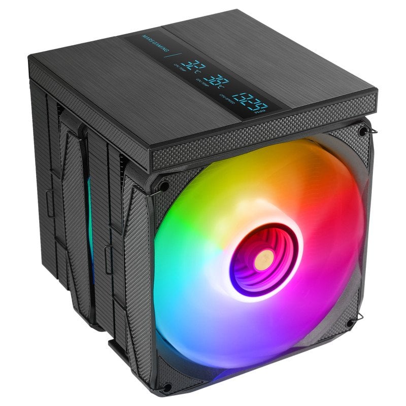 mars-gaming Refroidisseur de processeur Mars Gaming Mcpu-lcdpro 380 W, 8 caloducs, 2 ventilateurs de 120 mm, écran LCD XL, Black