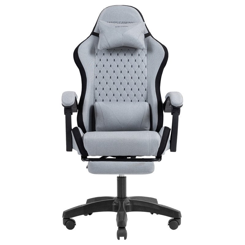mars-gaming Chaise de jeu ergonomique Mars Gaming Mgc-x, tissu respirant, coussin cervical et lombaire, Black
