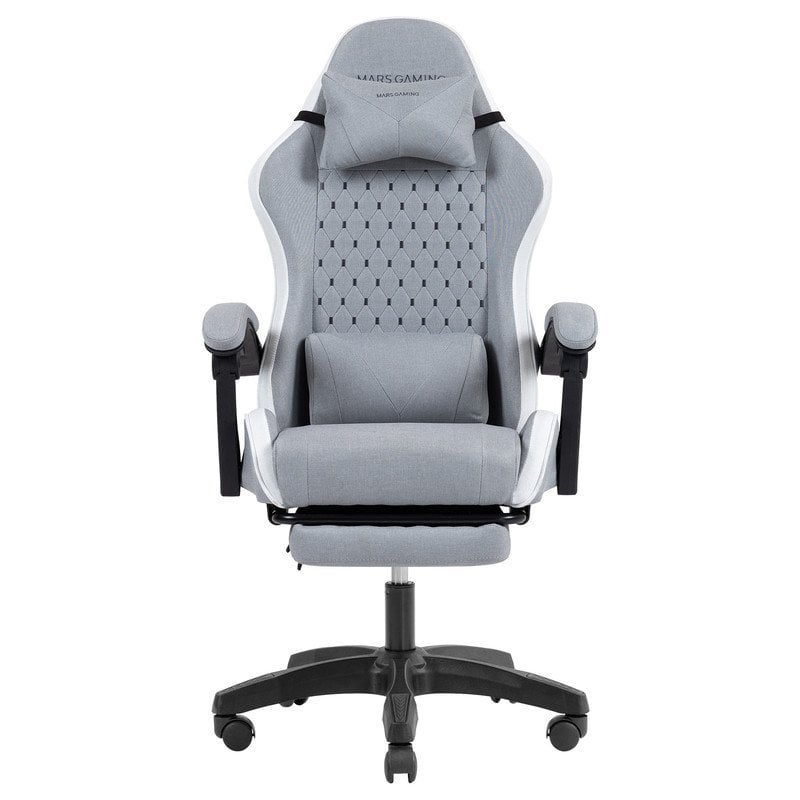 mars-gaming Chaise de jeu ergonomique Mars Gaming Mgc-x, tissu respirant, coussin cervical et lombaire, White
