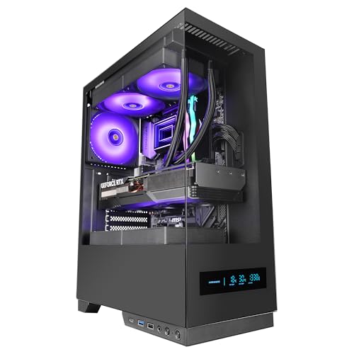 mars-gaming Boîtier de jeu Mars Gaming Mc-Pulsar ATX avec écran LCD double verre trempé avant et latéral Black