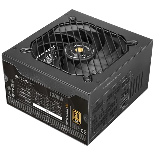 mars-gaming Alimentation Mars Gaming MPB1200psi 1200 W, certification 80 Plus Gold, garantie 10 ans, couleur Black