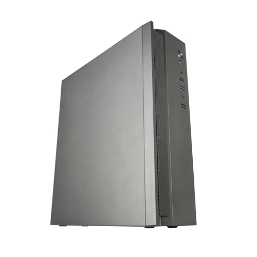 Tacens Anima ACSLIM500, Boîtier PC MicroATX, Design Slim Double Horizontal ou Vertical, Alimentation TFX 500W, Façade avec Grille Airflow, Mini-Tour Ultra-compacte avec USB-C et USB 3.0, Noir