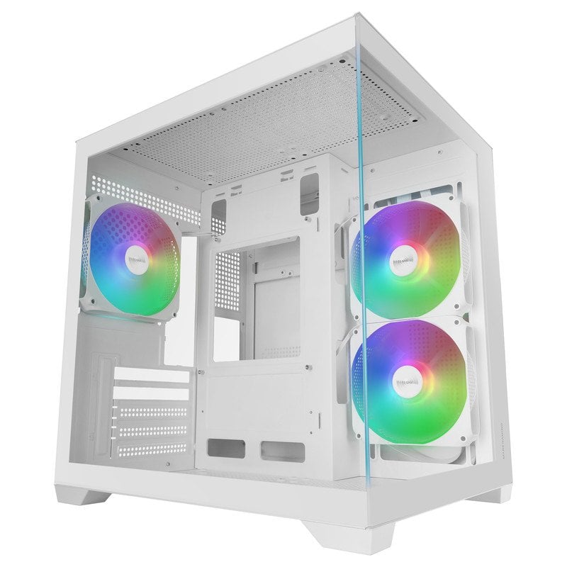 mars-gaming Boîtier MicroATX Mars Gaming MC-VIEW3 White Verre Trempé ARGB 3x120mm