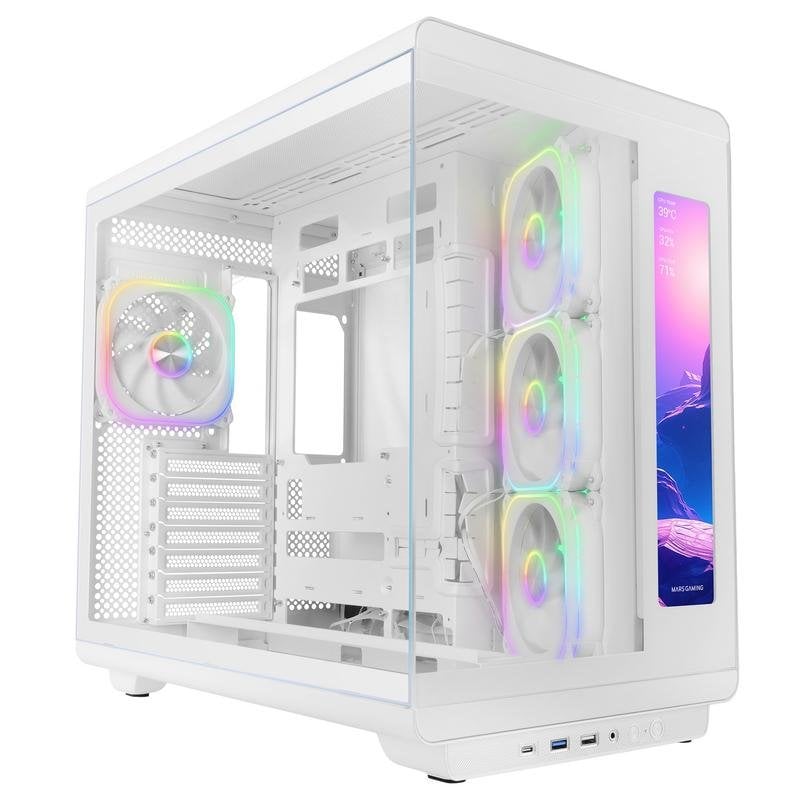 mars-gaming Boîtier PC Mars Gaming MC-REVMAX Écran Panoramique IPS 11,8 White