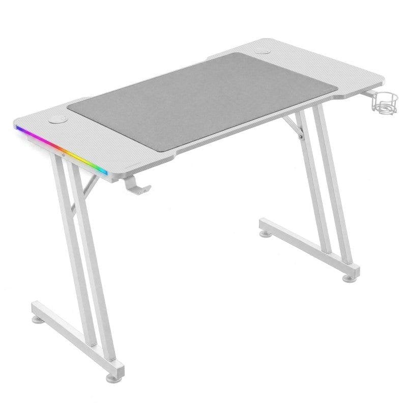 mars-gaming Bureau gaming Mars Gaming 120 cm carbone, RGB, tapis XXL White