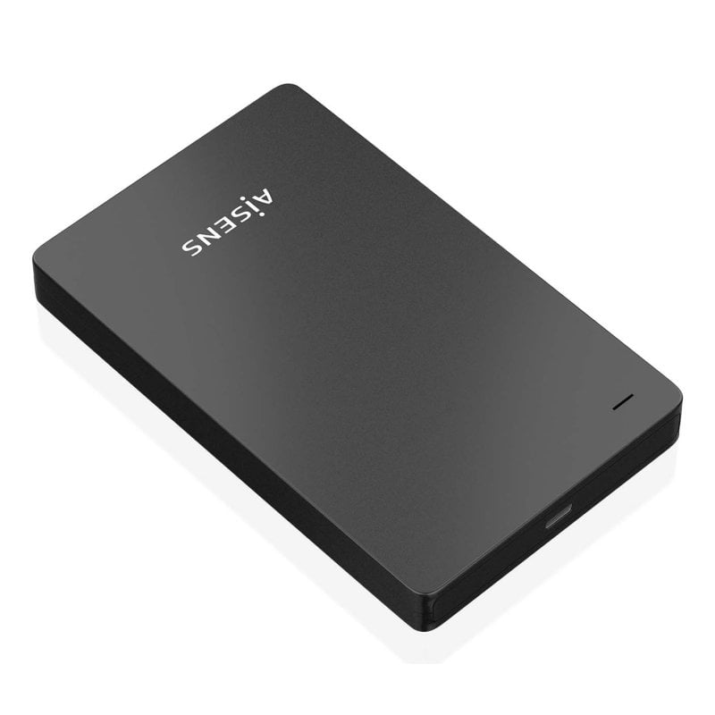 aisens Boîtier externe 2,5″ SATA USB-C USB 3.1 Gen1 AISENS Aluminium Black Sans outil Plug Play