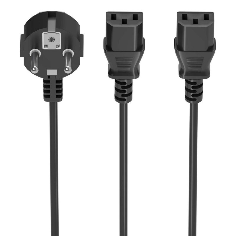 aisens Câble d'Alimentation AISENS A132-0864 CEE7 M-2xC13 H 1.8M Black