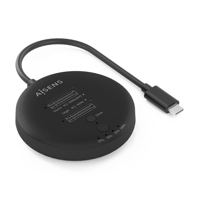 aisens AISENS Station de Docking Double Baie NVMe USB 3.2 Gen2x2, Black, SSD, M.2