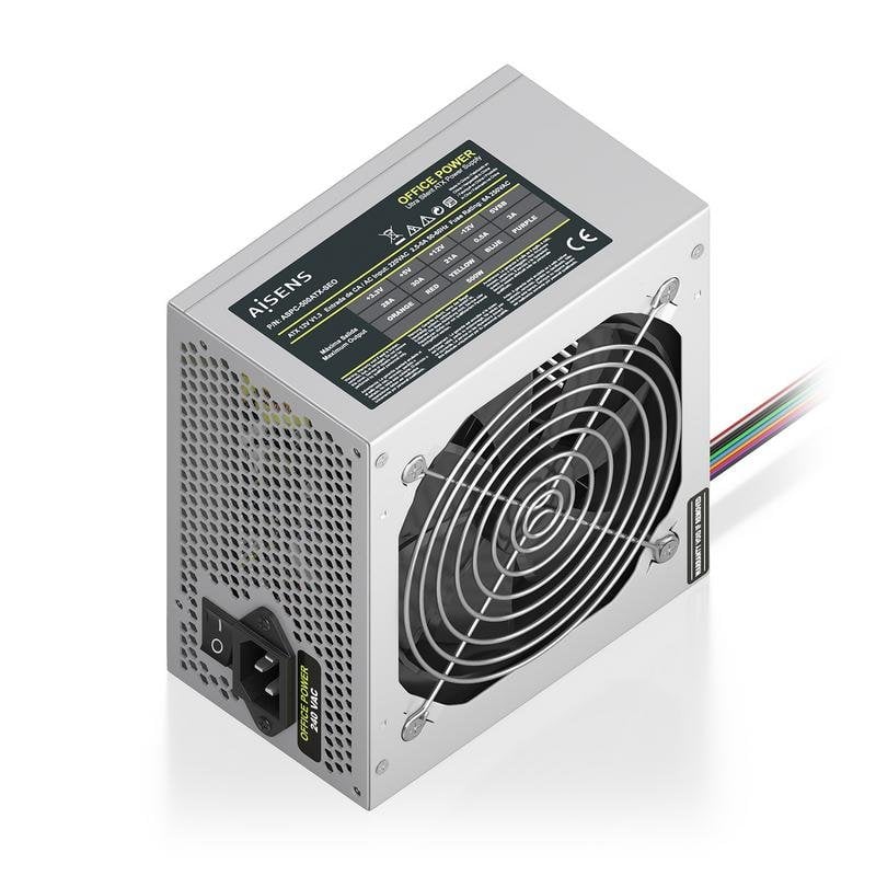 aisens Fuente de Alimentación Aisens ASPC-500ATX-SEO 500W ATX 2.0 protections ventilateur 120 mm