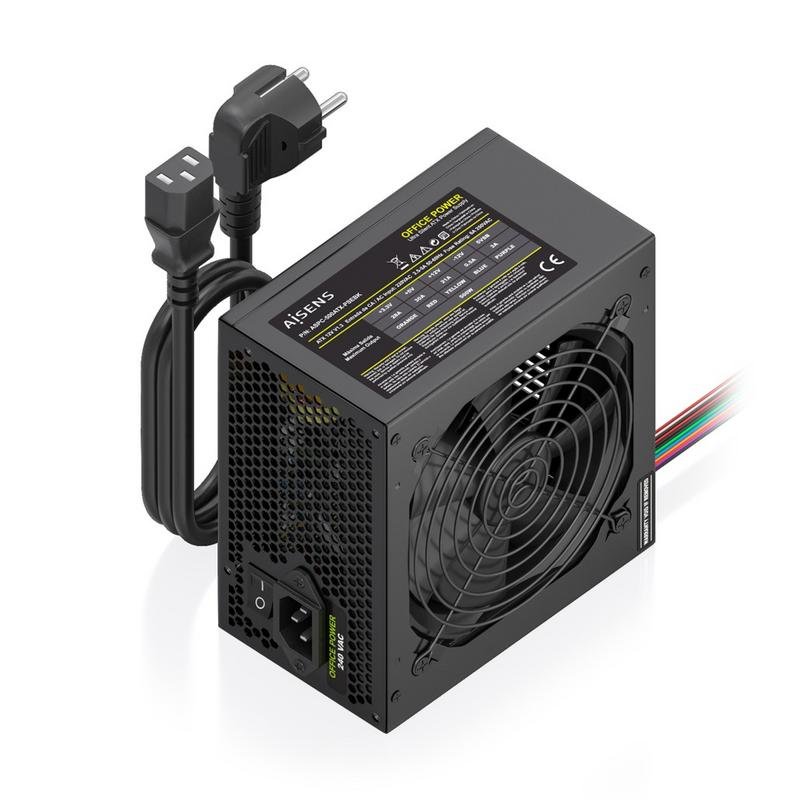 aisens Fuente de Alimentación AISENS ASPC-500ATX-PSEBK 500W CE RoHS avec bouton marche