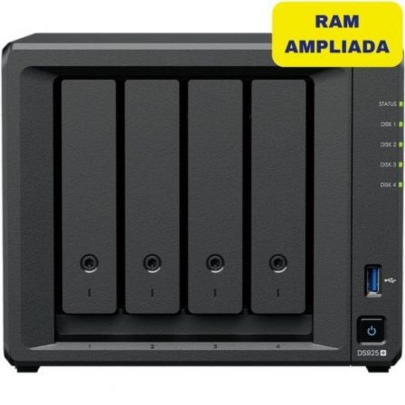 Synology Serveur NAS Synology interne 4 baies 8GB DDR4 2.5GbE Ryzen V1500B DS925 évolutif