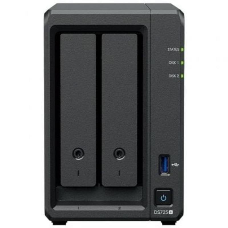 Synology NAS Synology DS725 Tour 2 baies 8GB DDR4 2.5GbE AMD Ryzen R1600 M.2 NVMe