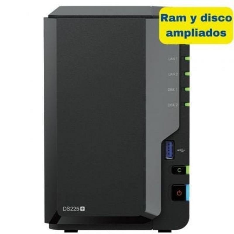 Synology NAS Synology DS225 8TB Interne 2 baies 2.5GbE DDR4 avancé avec disques HAT3300-4T