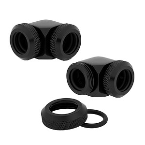 Corsair Corsair Racro 14 mm 90A� Hydro X Series XF Rigide Pack de 2 unitA�s Black
