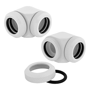 Corsair Corsair Racro 14 mm 90A� Hydro X Series XF Rigide Pack de 2 unitA�s White
