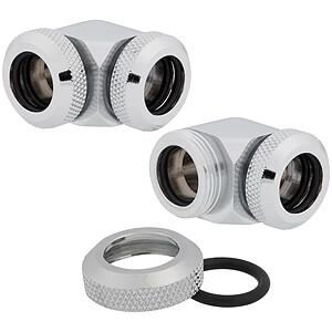 Corsair Corsair Hydro X Series XF Hardline 90° 12mm OD Pack de 2 Chrome