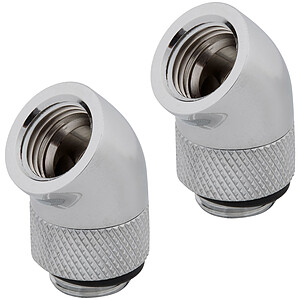 Corsair Hydro X Series XF Embout 45A rotatif Chrome x 2
