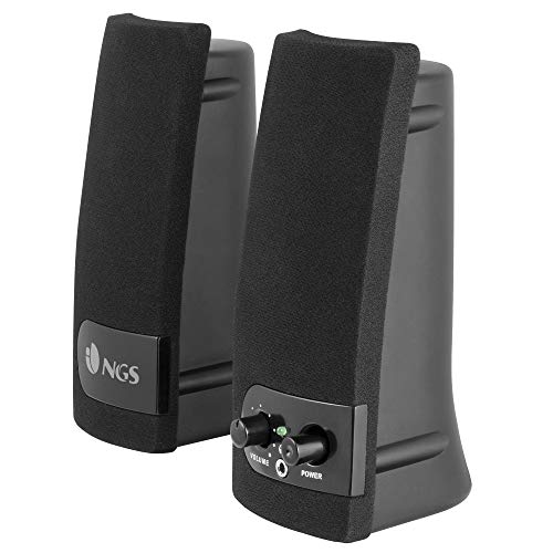 NGS SB150- Haut-parleurs Multimédia 2.0 pour PC, 2W, Sortie Casque, Connexion USB, Noir