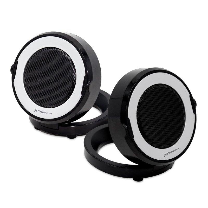 Phoenix Haut-parleurs Phoenix 2.0 USB 1W portables noirs avec LED et entrée jack