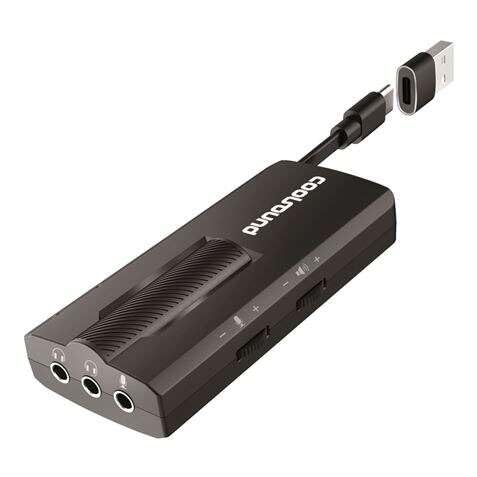 Coolsound Carte Son Externe 7 1 USB C Adaptateur vers USB A Entrees Microphone ecouteurs 35 mm 3 Broches ecouteurs M
