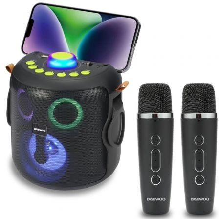 Daewoo Enceintes karaoké Bluetooth sans fil Daewoo 15 W avec microphone et lumières LED