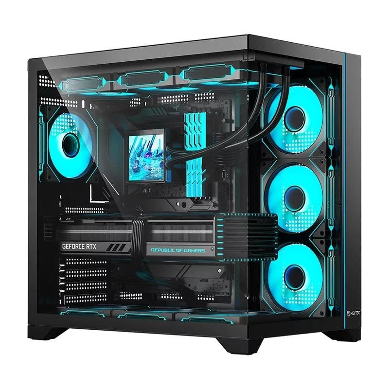 hiditec Boîtier PC Hiditec H3 PRO Midi Tower Black Transparent ATX