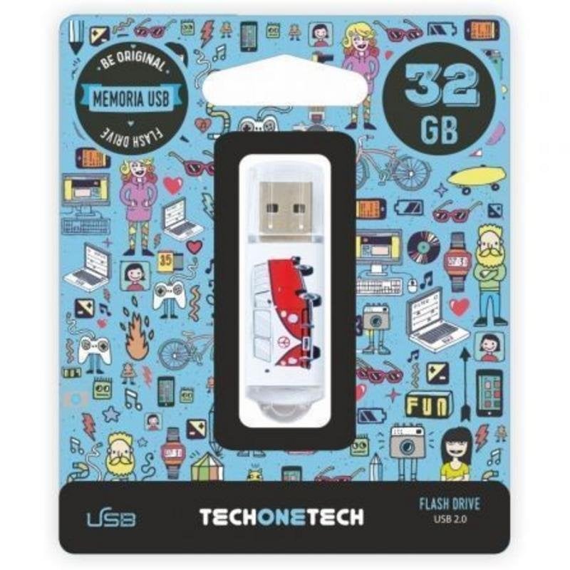 tech-one-tech Cle USB Tech One Tech Camper VAN-VAN 32GB Metal USB 2.0 Porte-cles
