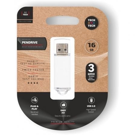 tech-one-tech Clé USB 2.0 Tech One Tech TEC3005-16 16 Go White à suspendre sur PC