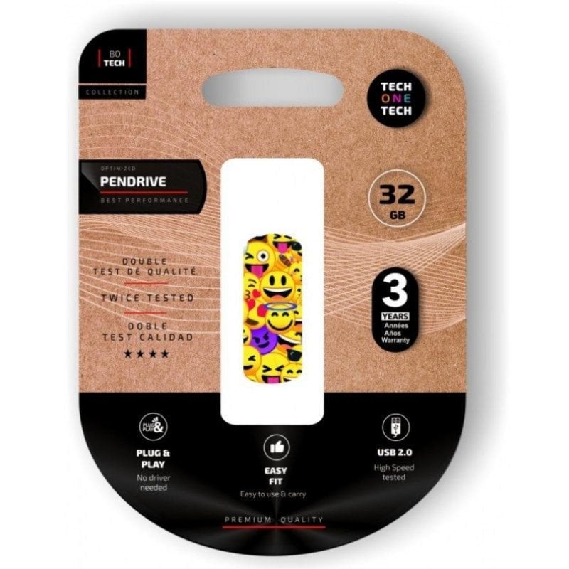 tech-one-tech Pendrive Tech One TEC4401-32 32GB USB 2.0 Multicolore Tapa Clip