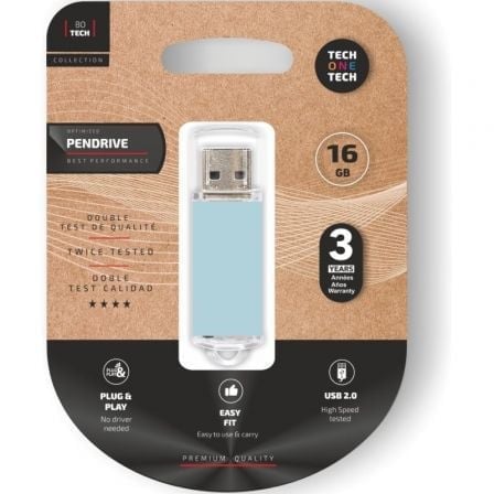 tech-one-tech Clé USB Tech One Tech Basic 16 Go USB 2.0 Blue ciel