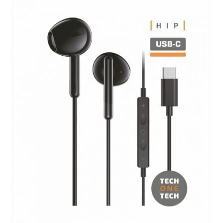 tech-one-tech Écouteurs intra-auriculaires Tech One Tech earTECH TEC1302 USB-C avec microphone, Black